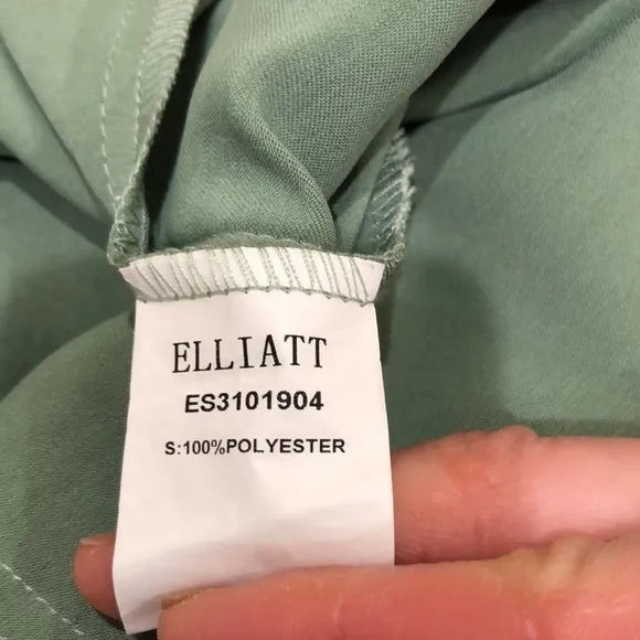 Eliatt Thea Cocktail Dress Size XS Sage Green Wrap Asymmetrical Hem