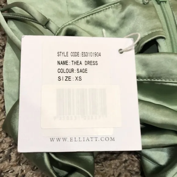 Eliatt Thea Cocktail Dress Size XS Sage Green Wrap Asymmetrical Hem