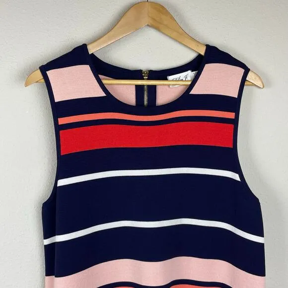 ELIZA J Striped Sleeveless Sheath Dress XL Rayon Blend Office Wear