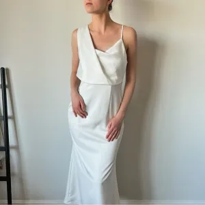 Elliatt Classic Cowl Neck Wedding Rehersal Reception Gown Dress for Bride Size S