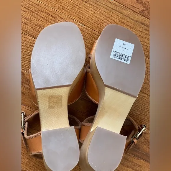 EM ME Women's 70’s Clog Tan Platform Sandals SIZE‎ 8