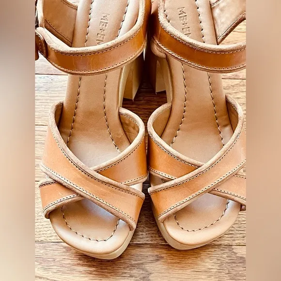 EM ME Women's 70’s Clog Tan Platform Sandals SIZE‎ 8