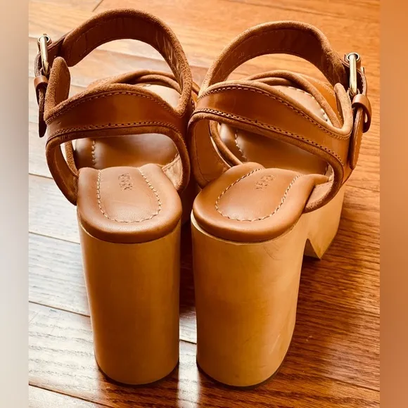 EM ME Women's 70’s Clog Tan Platform Sandals SIZE‎ 8