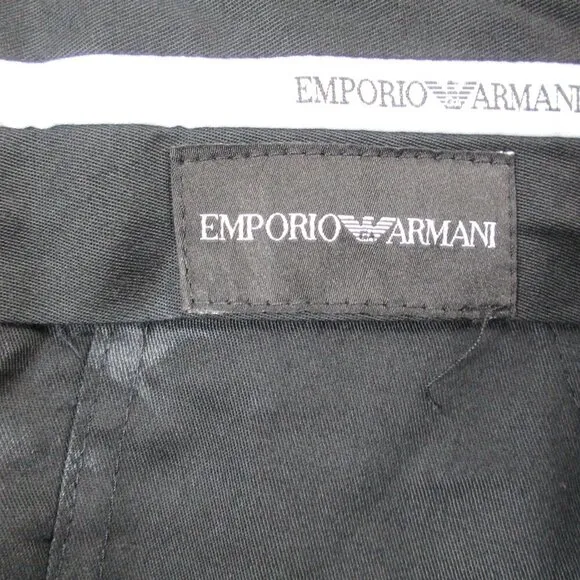 Emporio Armani Dress Pants Mens 56 Blue Virgin Wool Straight Flat Front Classic