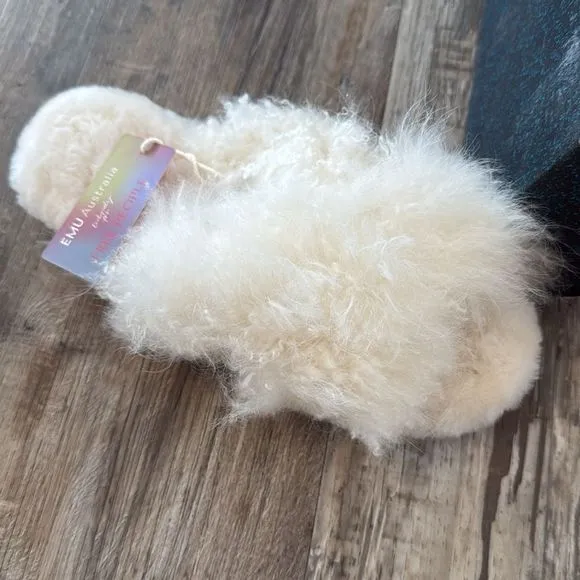 EMU Australia x Free people Mayberry Curly Sheepskin Slippers Women's Size US 10