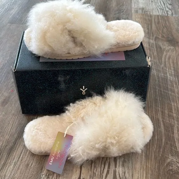 EMU Australia x Free people Mayberry Curly Sheepskin Slippers Women's Size US 10