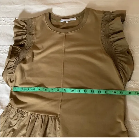 English Factory Tan Ruffle Sleeve babydoll modern feminine xs Dress