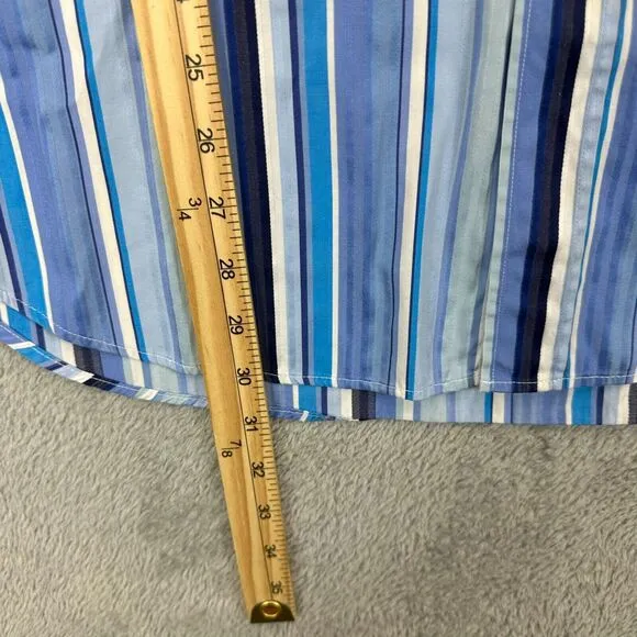 Etro Milano Men's Blue Striped Dress Shirt 42 Made in Italy