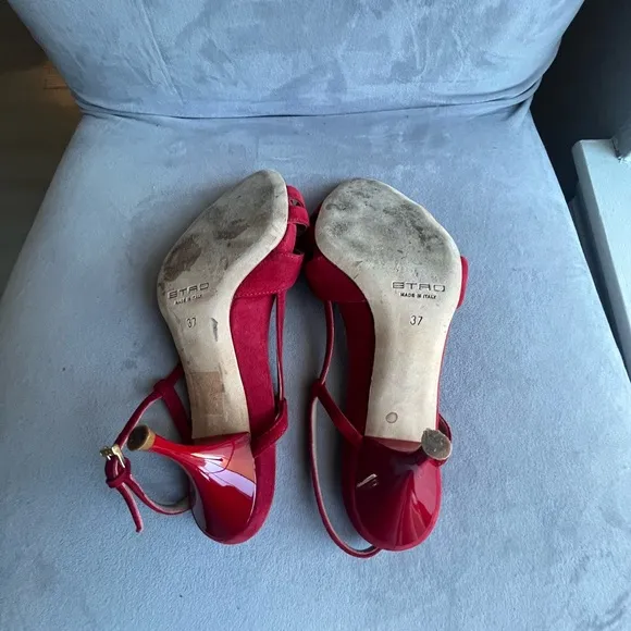 Etro Milano  Women's Red Sandals made in Italy