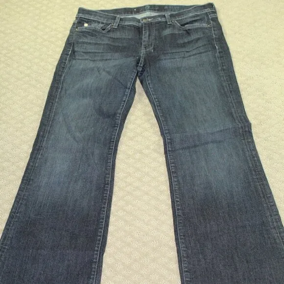 EUC 7 For All Mankind the Slim Trousers Low Rise Wide Leg 31 / 10