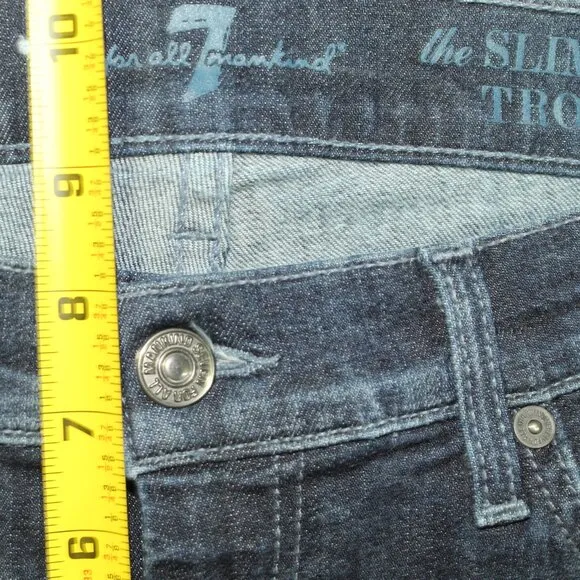 EUC 7 For All Mankind the Slim Trousers Low Rise Wide Leg 31 / 10