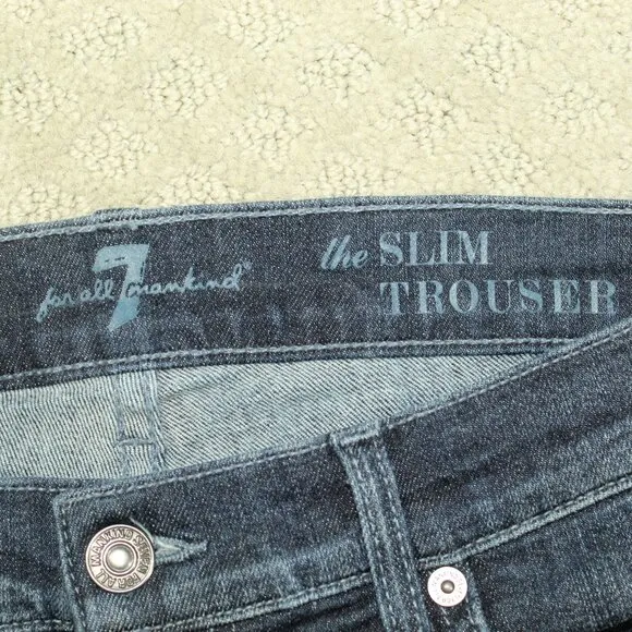 EUC 7 For All Mankind the Slim Trousers Low Rise Wide Leg 31 / 10