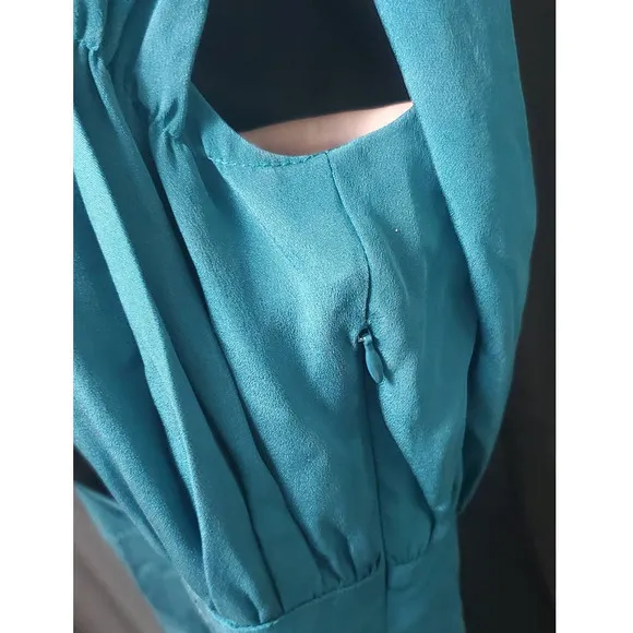 EUC! Domenico Vacca Beautiful Classic Designer Dress Solid Teal Shade Size 42IT
