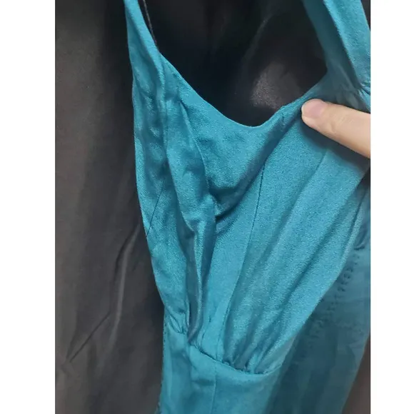 EUC! Domenico Vacca Beautiful Classic Designer Dress Solid Teal Shade Size 42IT