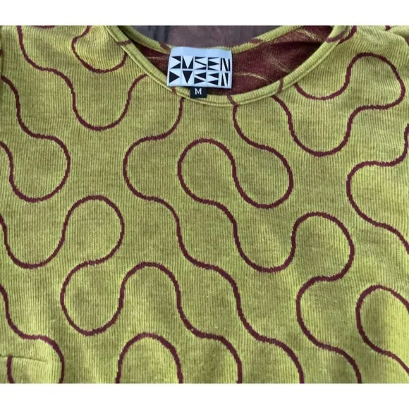 EUC Dunsen Dunsen Knit Graphic Swirl Lines Modern Made in USA Midi Dress M​​​