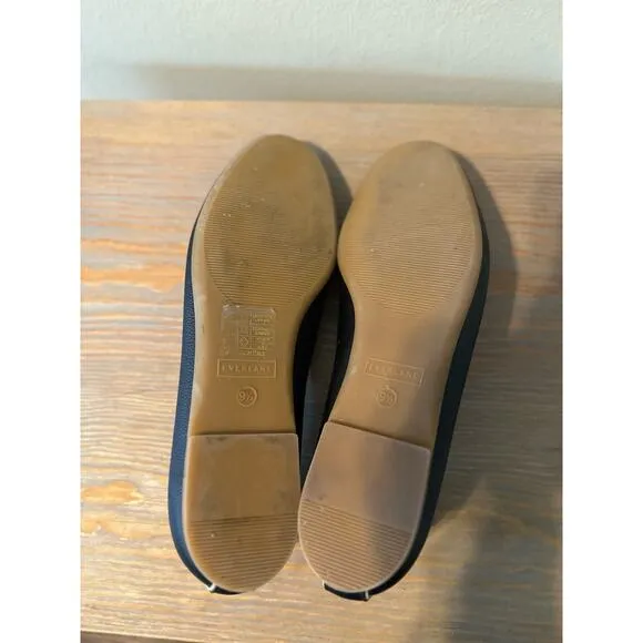 Everlane Ballet Flat The Day Glove Black Glove Italian Leather Shoe Women's 9.5