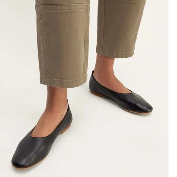 Everlane Ballet Flat The Day Glove Black Glove Italian Leather Shoe Women's 9.5