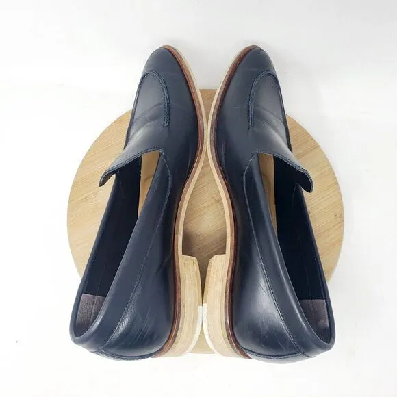 Everlane Modern Loafer Shoes Womens 7 Black Leather Slip On Pointed Toe