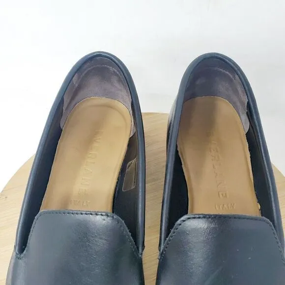 Everlane Modern Loafer Shoes Womens 7 Black Leather Slip On Pointed Toe