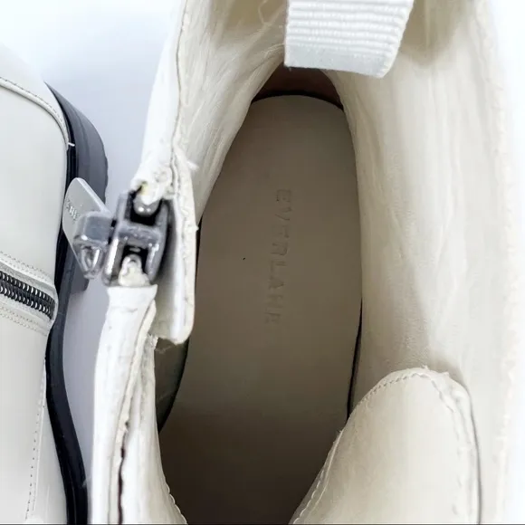 Everlane The Modern Utility Lace-Up Boot White Size 7 NEW