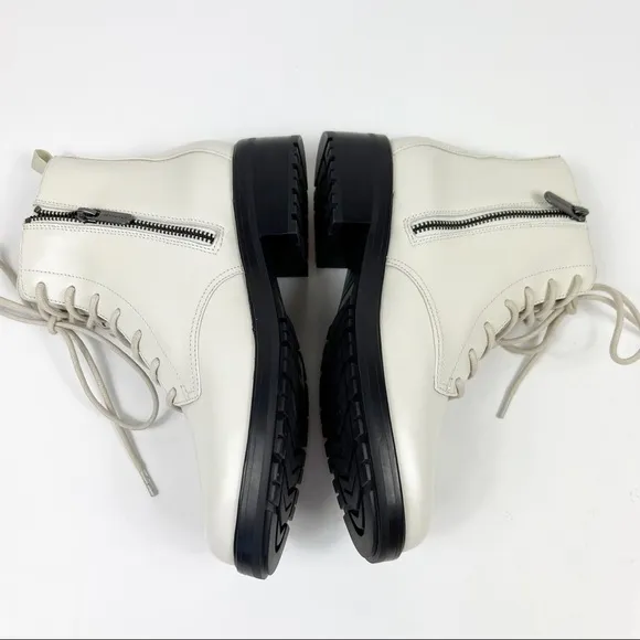 Everlane The Modern Utility Lace-Up Boot White Size 7 NEW