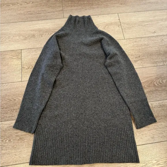 Everlane Women's Charcoal Turtleneck Sweater Dress, Size Medium, Charcoal Grey