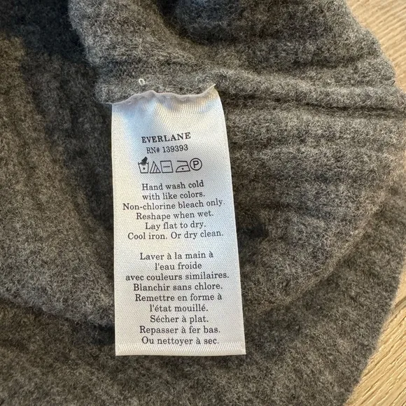 Everlane Women's Charcoal Turtleneck Sweater Dress, Size Medium, Charcoal Grey
