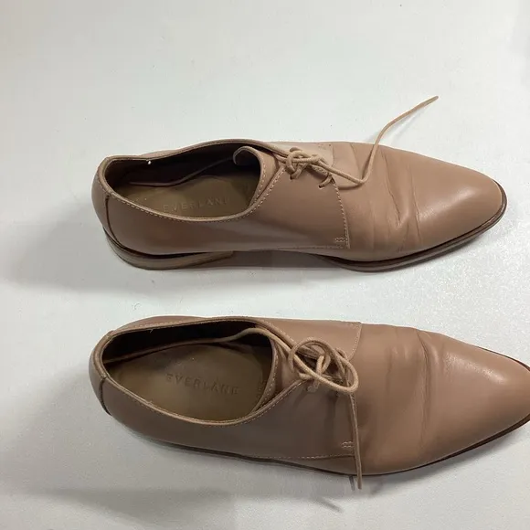 Everlane Womens Tan Khaki The Modern Oxford‎ Shoes Size 8 Made In Italy
