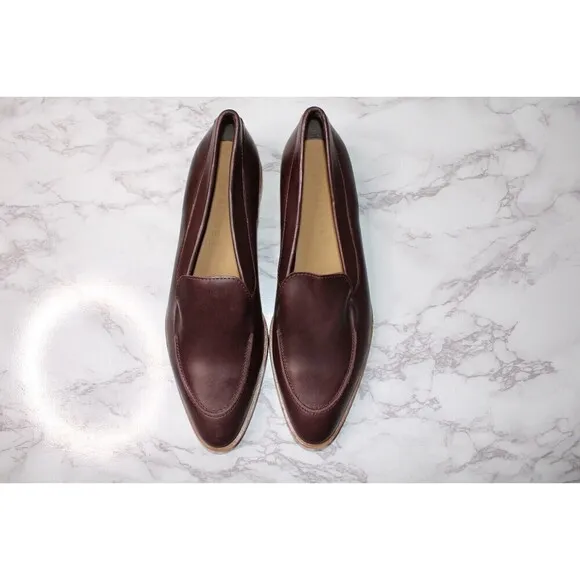Everlane Womens The Modern Day Loafer Leather Burgundy Sz 10.5