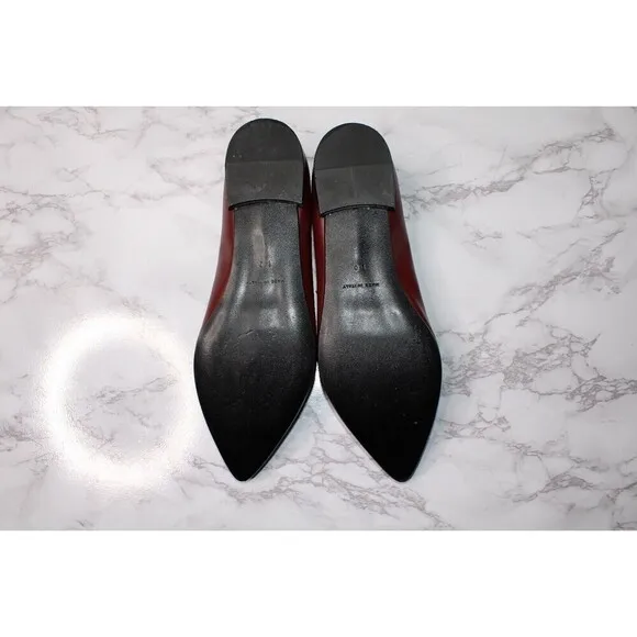 Everlane Womens The Modern Flat Point Burgundy Sz 10