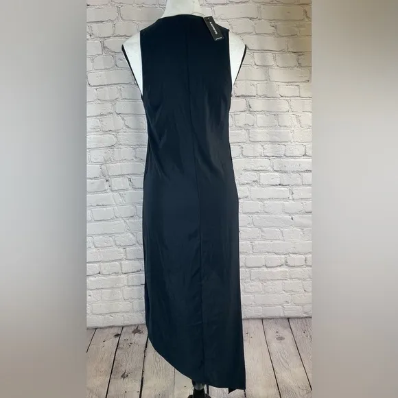 Express Asymmetrical Black Sheath Maxi Dress NWT XS Formal Little Black Dress