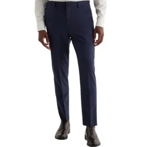 Express Mens Dress Pants 30x32 Extra Slim Navy Blue Wool-Blend Modern Te…