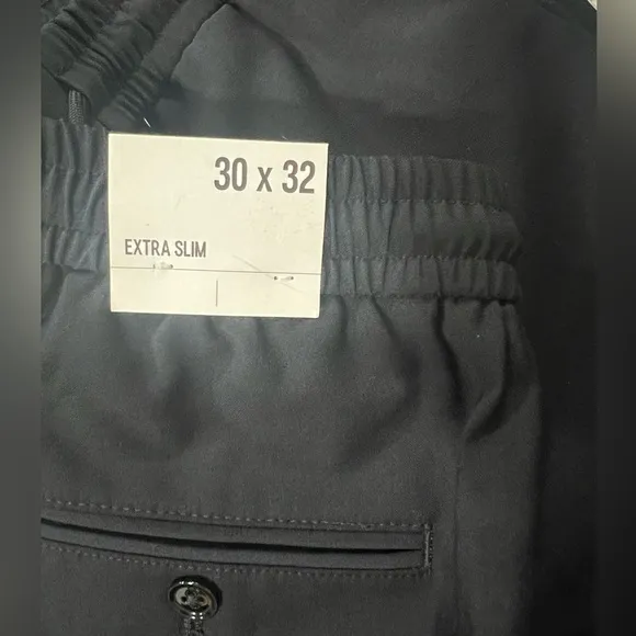 [Express] NWT Extra Slim Black Wool-BlendDrawstring Modern Tech Dress Pants