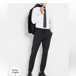 [Express] NWT Extra Slim Black Wool-BlendDrawstring Modern Tech Dress Pants