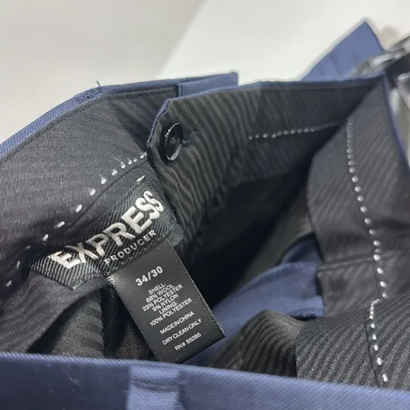 Express producer modern fit suit wool blend blue 40R 34x30