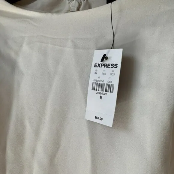 Express White Midi Dress | Cap Sleeves | Modern Chic | NWT Size M