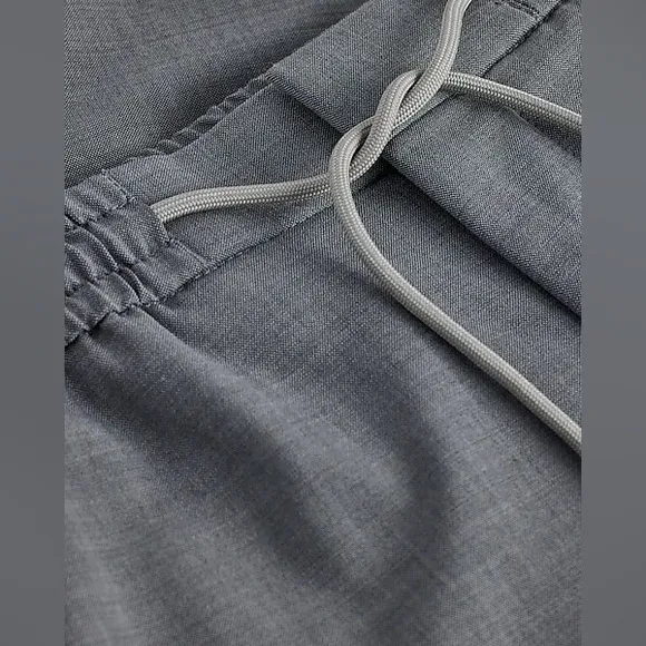 Extra Slim Gray Wool-Blend Modern Tech Drawstring Dress Pant
