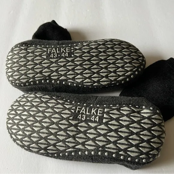 FALKE MENS COSYSHOE WOOL LOUNGE SOCKS SLIPPERS ANTHRACITE 43-44 9.5-10.5 NWOT