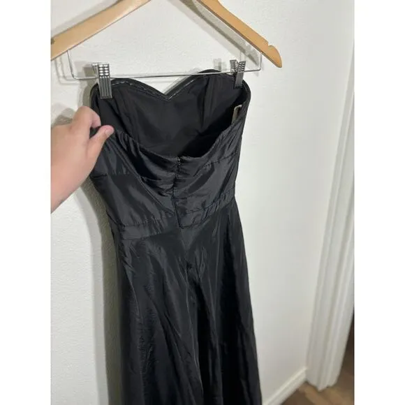 Fame and Partners Black Strapless Dress Taffeta Classic Wedding Guest Formal 2