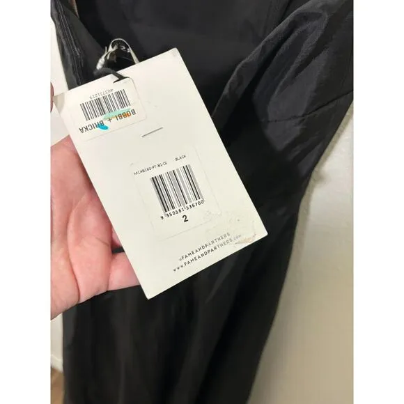 Fame and Partners Black Strapless Dress Taffeta Classic Wedding Guest Formal 2