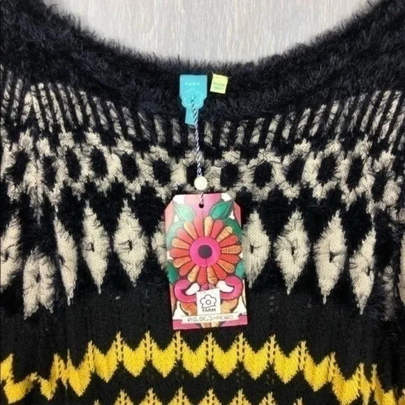 Farm Rio Modern Chevron Knit Sweater Dress Size Medium NWT
