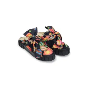 FARM RIO Womens Size 9.5 Platform Mule Sneaker With Bow In Cashew Black 41 NWOB