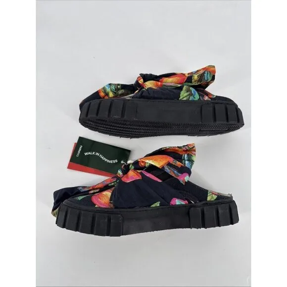 FARM RIO Womens Size 9.5 Platform Mule Sneaker With Bow In Cashew Black 41 NWOB
