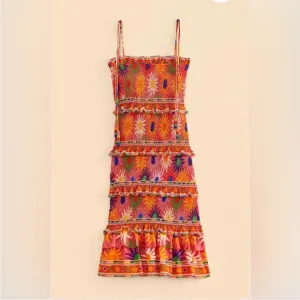 Farm Rio x Anthropologie Coral Summer Sun MiniDress Size XL NWT