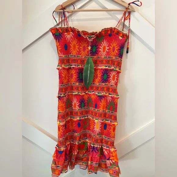 Farm Rio x Anthropologie Coral Summer Sun MiniDress Size XL NWT