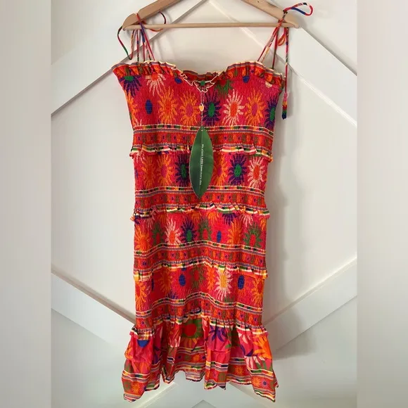 Farm Rio x Anthropologie Coral Summer Sun MiniDress Size XL NWT