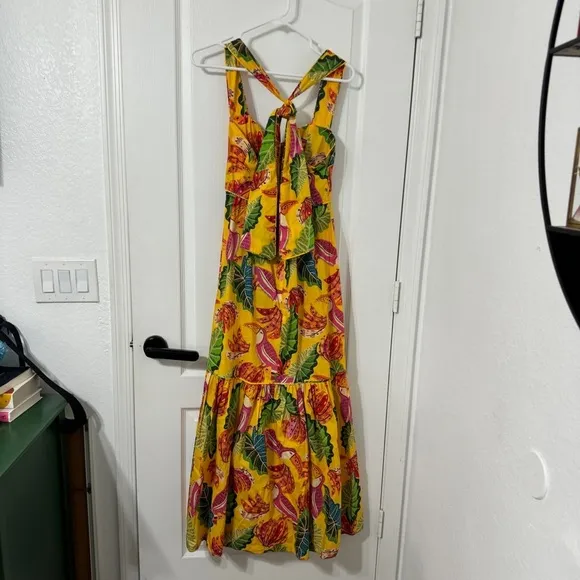 FARM Rio Yellow Beaks &amp; Bananas Maxi Dress Size XS