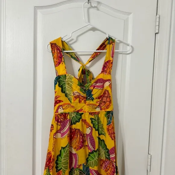 FARM Rio Yellow Beaks &amp; Bananas Maxi Dress Size XS
