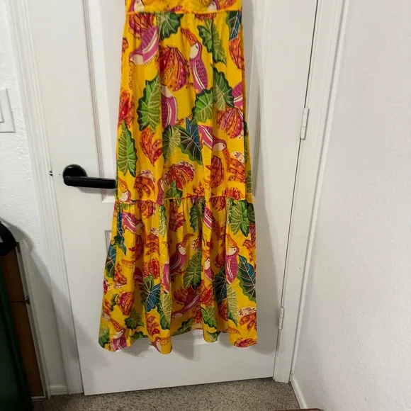 FARM Rio Yellow Beaks &amp; Bananas Maxi Dress Size XS