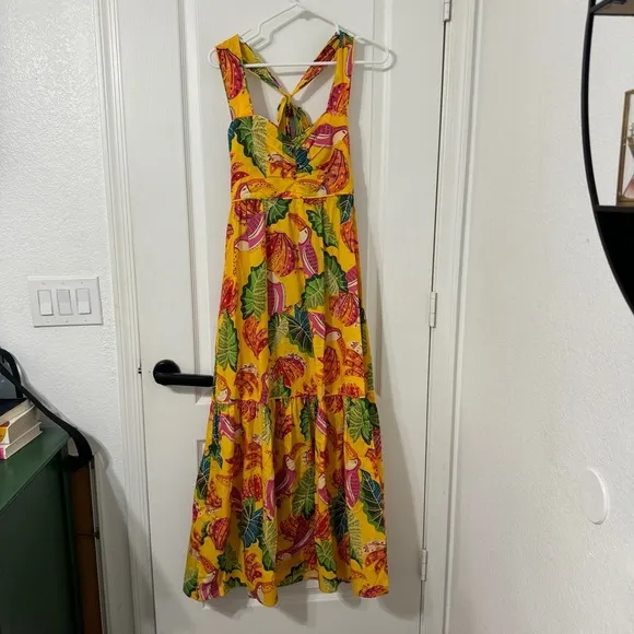 FARM Rio Yellow Beaks &amp; Bananas Maxi Dress Size XS